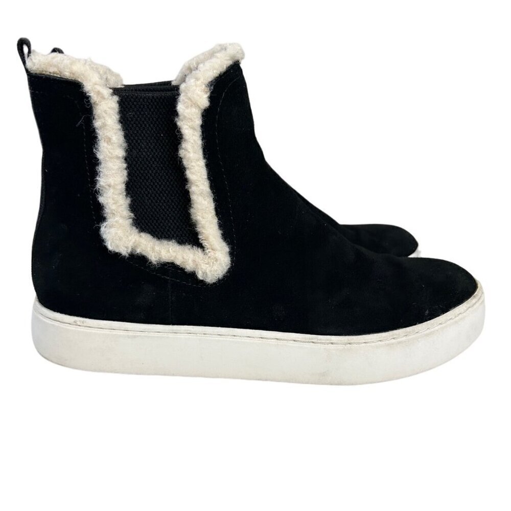 Lucky Brand Kichai Cozy Chelsea Women's Leather Faux Fur Boot Size 8M